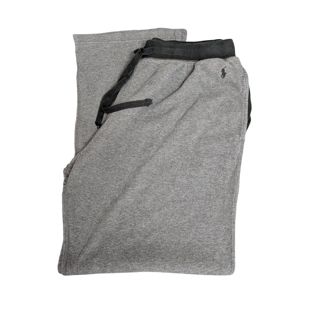 Polo Ralph Lauren Waffle Knit Lounge Pants Mens XL Gray Sleep Pajama Thermal